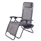 BTEXPERT Adjustable Steel Mesh Zero Gravity Lounge Chairs Outdoor Patio Recliner Beach Yard Garden with Pillow Utility Tray Cup Holder Gray Case Pack (Set of 2 pcs), Two Piece, Grey