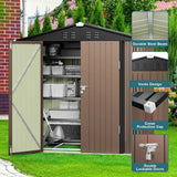 Lofka 6 x 4 FT Outdoor Shed for Storage Metal Garden Shed with Double Lockable Doors